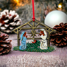 Load image into Gallery viewer, Nativity Ornament House - Painted