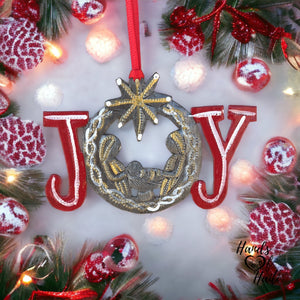 Joy Nativity Painted Ornament