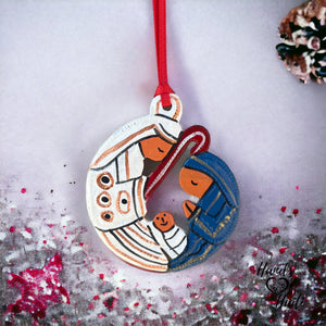 Nativity Ornament - Blue White