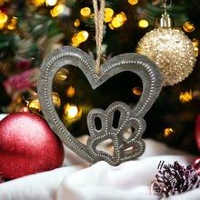 Load image into Gallery viewer, Dog Cat Paw Print Heart Ornament