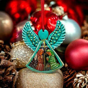 Painted Angel Nativity Ornament