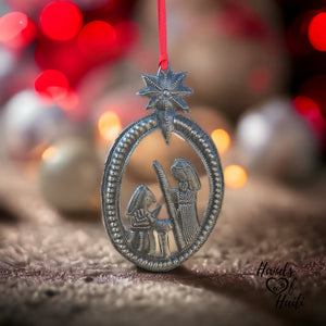 Nativity Ornament - Oval Star