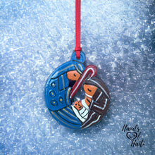 Load image into Gallery viewer, Nativity Ornament - Blue Brown