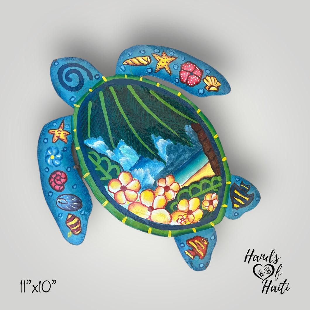 Turtle Tropical Floral Beach Palm Tree - Small