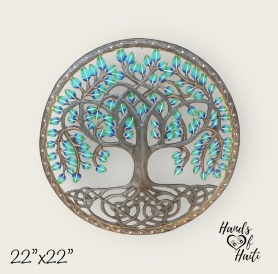 Blue / Teal Multi Color Tree of Life 22”