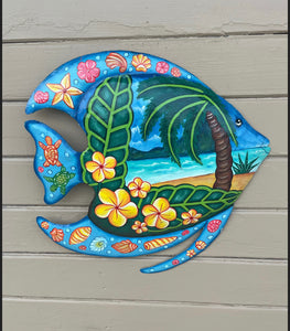 Fish Tropical Floral Beach Palm Tree - Large
