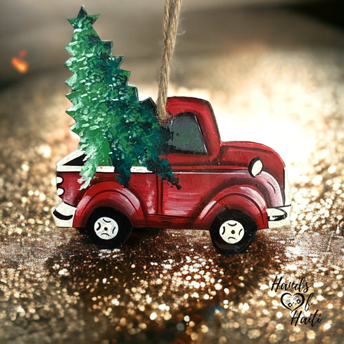 Red Truck Painted Ornament