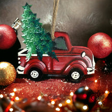 Load image into Gallery viewer, Red Truck Painted Ornamento