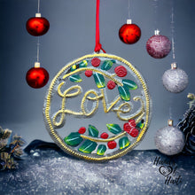 Load image into Gallery viewer, Cursive Love Ornament - Painted