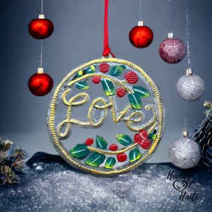Cursive Love Ornament - Painted