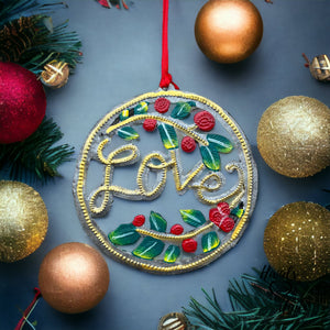 Cursive Love Ornament - Painted
