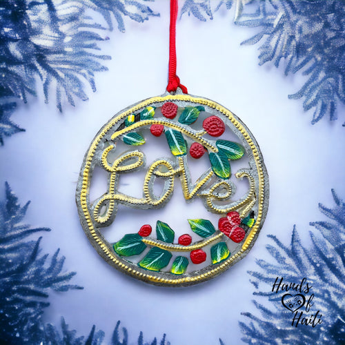 Cursive Love Ornament - Painted