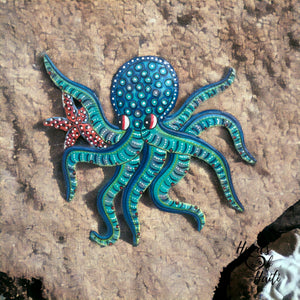 Blue Multi Color Octopus