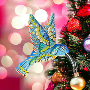Hummingbird Blue Ornament
