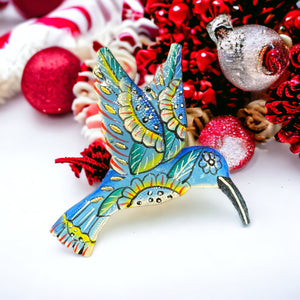 Hummingbird Blue Ornament
