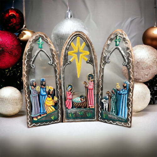 Tri Fold Nativity Painted