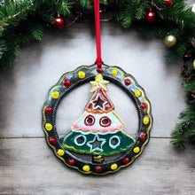 Load image into Gallery viewer, Christmas Tree Circle Ornament - Painted