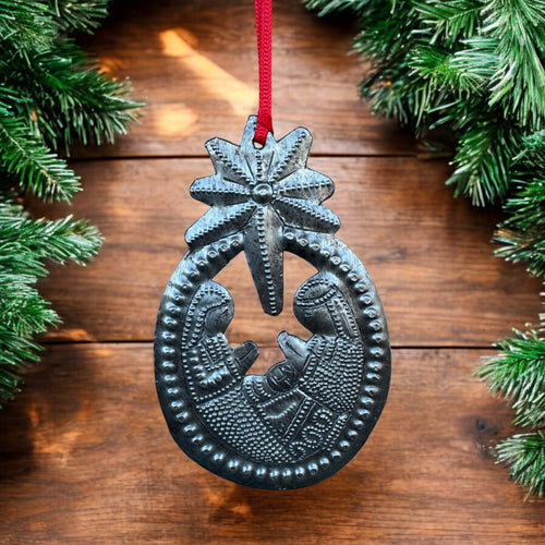 Nativity Ornament - Oval Star