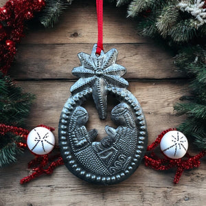 Nativity Ornament - Oval Star