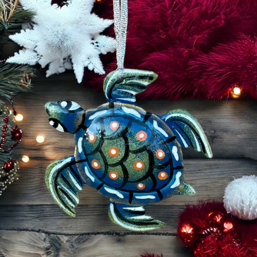 Turtle Ornament - Blue