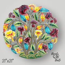 Load image into Gallery viewer, Floral Tree of Life with Yellow and Maroon 21”
