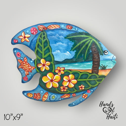 Fish Floral Beach Palm Tree - Small