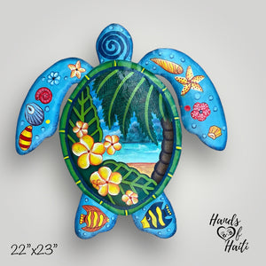 Turtle Tropical Floral Beach Palm Tree - Large