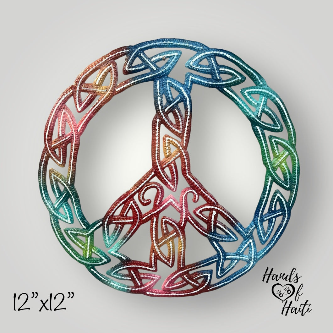 Zig Zag Peace Sign - Painted