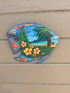 Fish Floral Beach Palm Tree - Medium