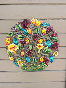 Floral Tree of Life with Yellow and Maroon 21”