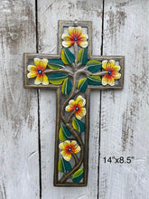 Load image into Gallery viewer, Yellow Swirl Flower Cross