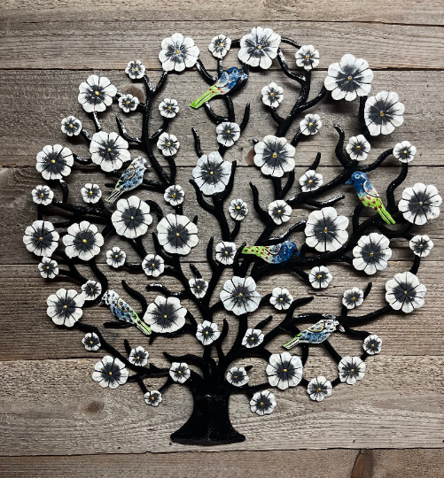 Dogwood Floral Tree of Life with Birds 23”