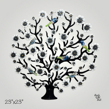 Load image into Gallery viewer, Dogwood Floral Tree of Life with Birds 23”