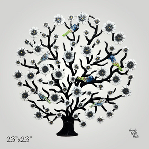 Dogwood Floral Tree of Life with Birds 23”