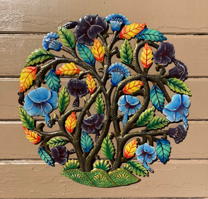 Floral Tree of Life with Yellow and Blue 21”