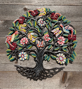 Floral Tree of Life with Birds and Butterflies  23”