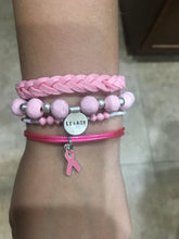 Load image into Gallery viewer, Breast Cancer Awareness Stackable Bracelet Set