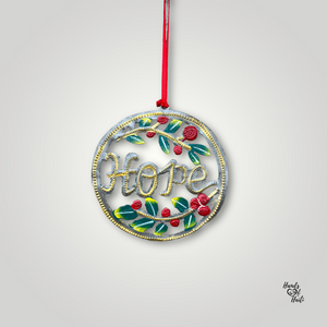 Cursive Hope Ornament - Painted