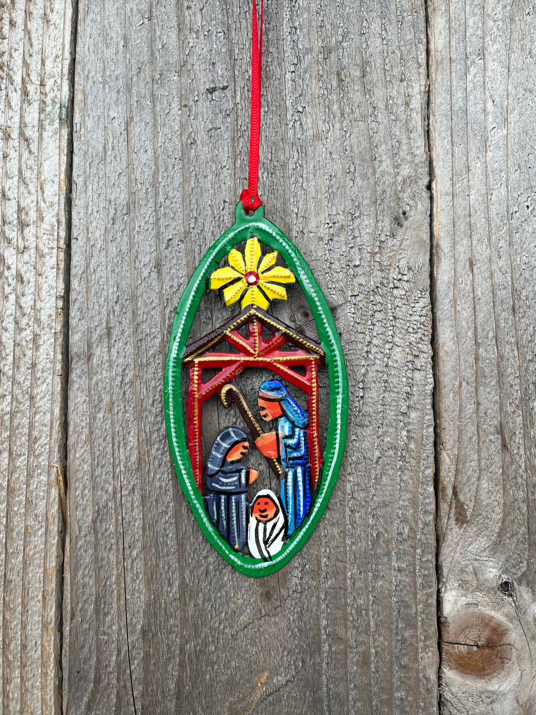 Oval Nativity Ornament