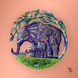 Mom and Baby Elephant - Painted