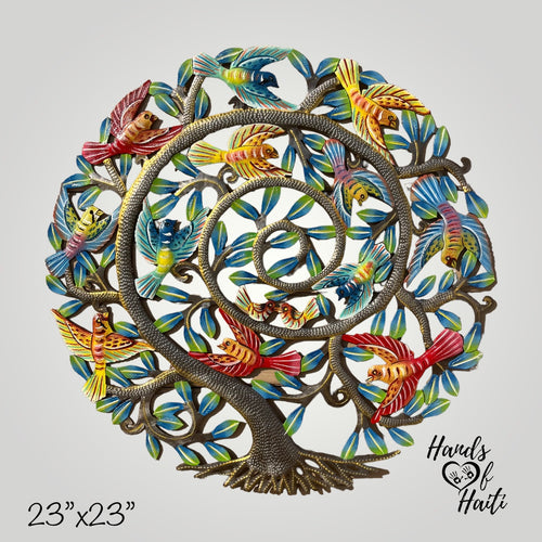 Tree of Life Swirly with Birds 23”