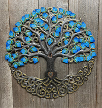 Load image into Gallery viewer, Blue Tree of Life with Heart Trunk and Flowers