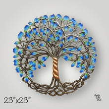 Load image into Gallery viewer, Blue Painted Tree of Life 23”