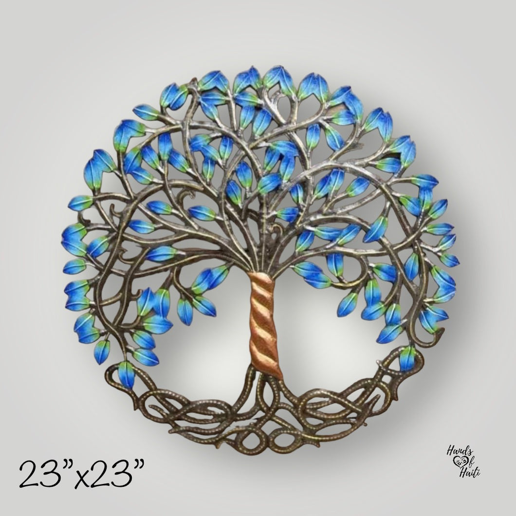 Blue Painted Tree of Life 23”