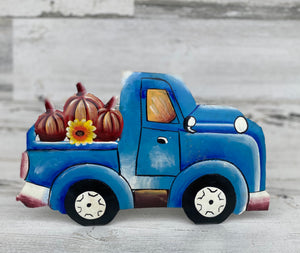 Fall Blue Pumpkin Truck