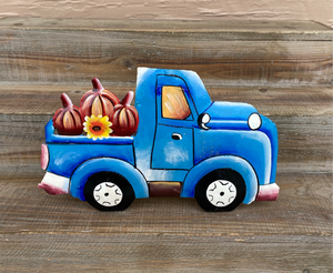 Fall Blue Pumpkin Truck