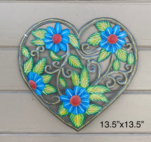 Load image into Gallery viewer, Blue Flower Sunflower Heart