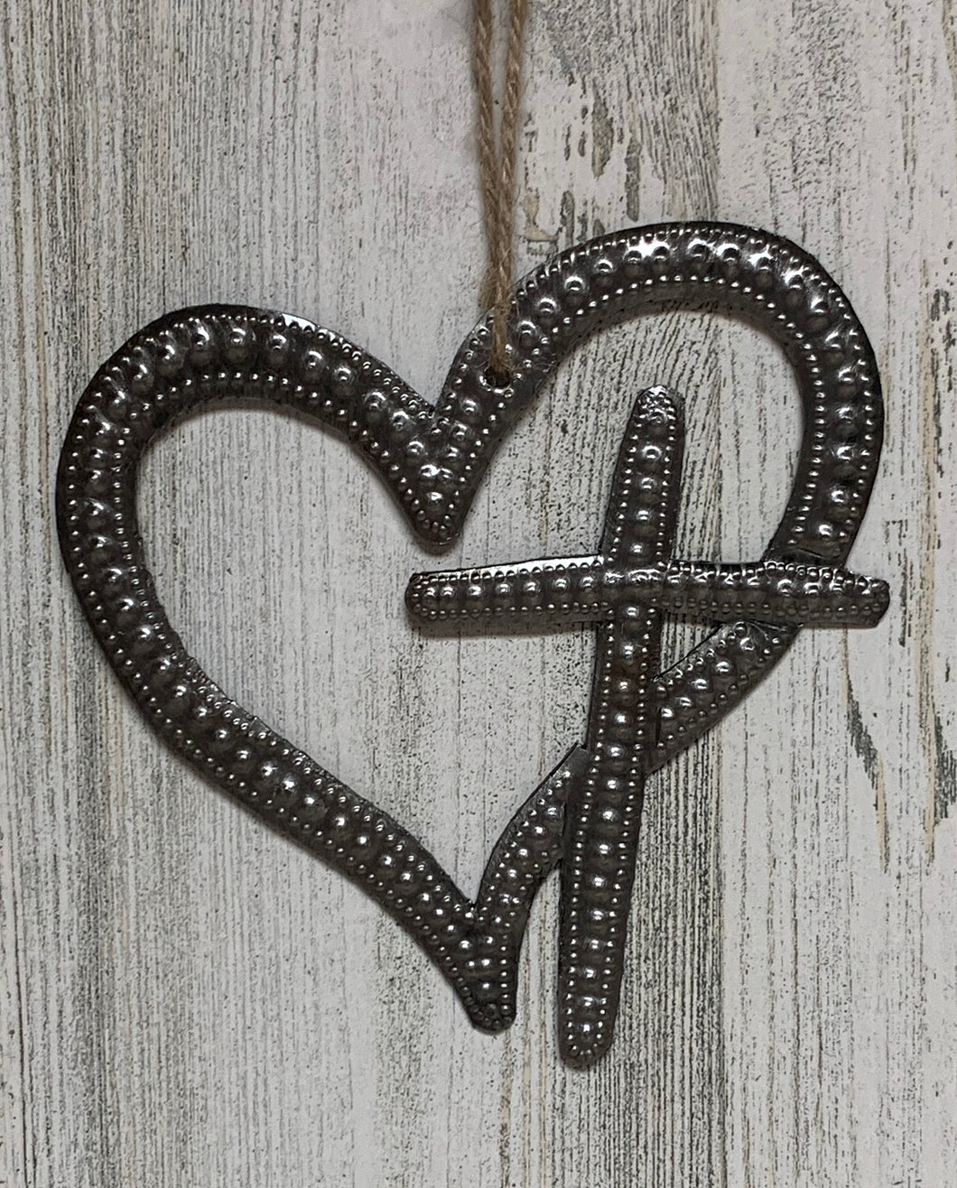 Heart Cross Ornament