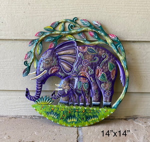 Mom and Baby Elephant - Painted
