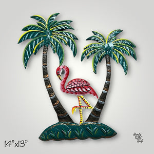 Flamingo with Palm Trees
